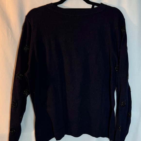 Talbots Navy with Black Sparkly Sweater - Picture 4 of 7